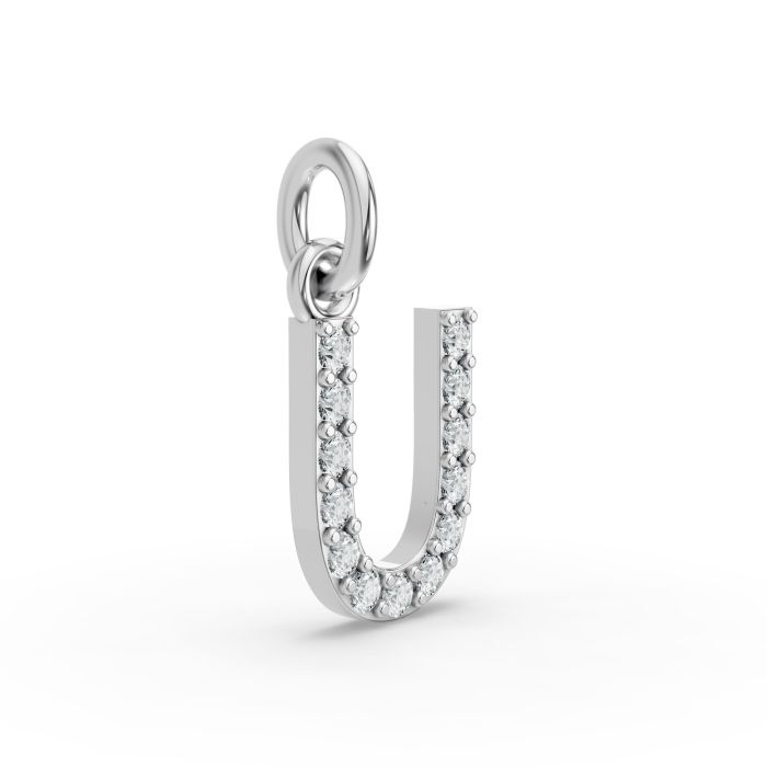 Round Shape Diamond Alphabet Collection in Gold