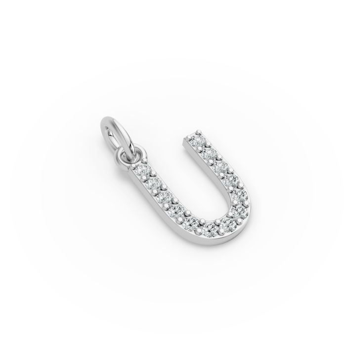 Round Shape Diamond Alphabet Collection in Gold