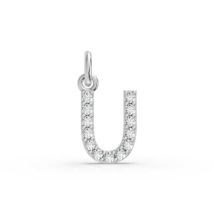 Round Shape Diamond Alphabet Collection in Gold