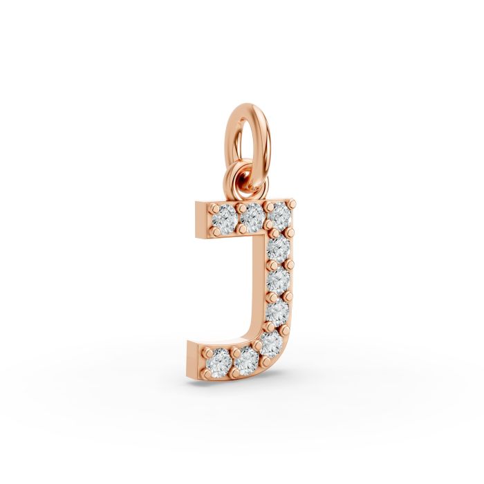 Round Shape Diamond Alphabet Collection in Gold