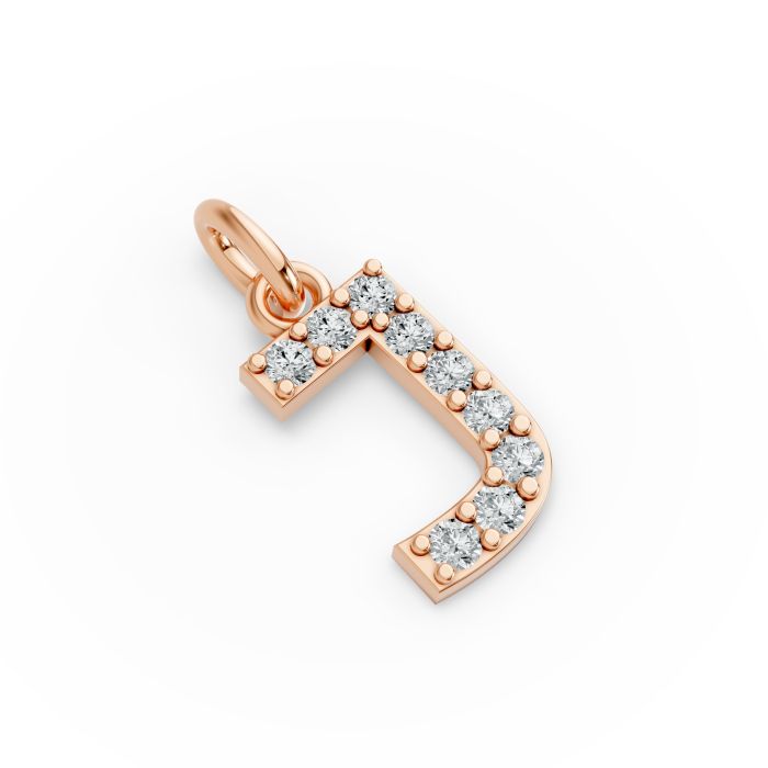 Round Shape Diamond Alphabet Collection in Gold