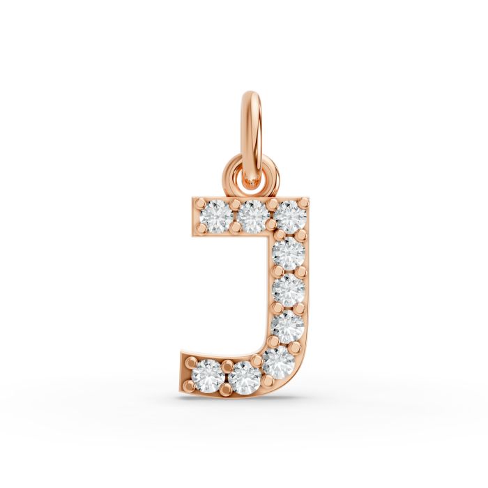 Round Shape Diamond Alphabet Collection in Gold