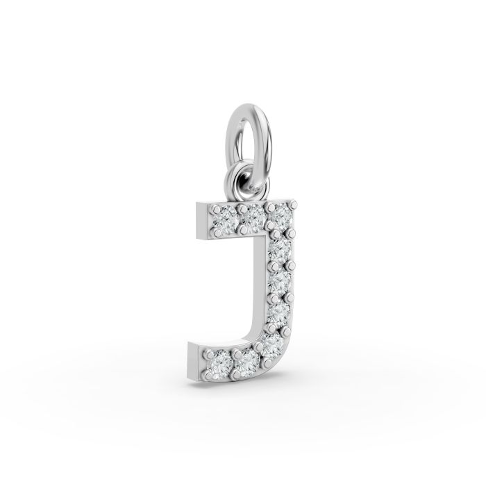Round Shape Diamond Alphabet Collection in Gold