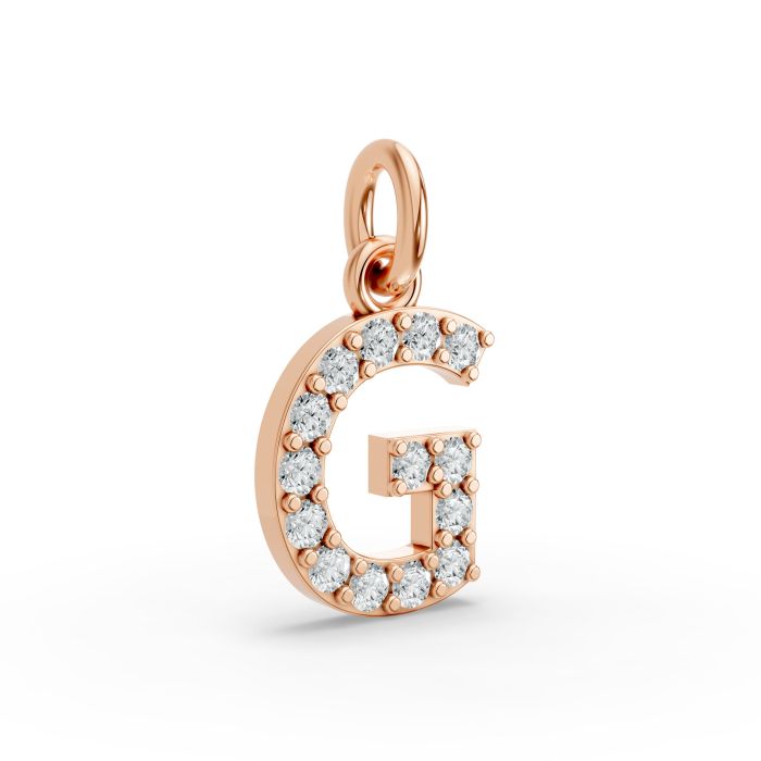 Round Shape Diamond Alphabet Collection in Gold
