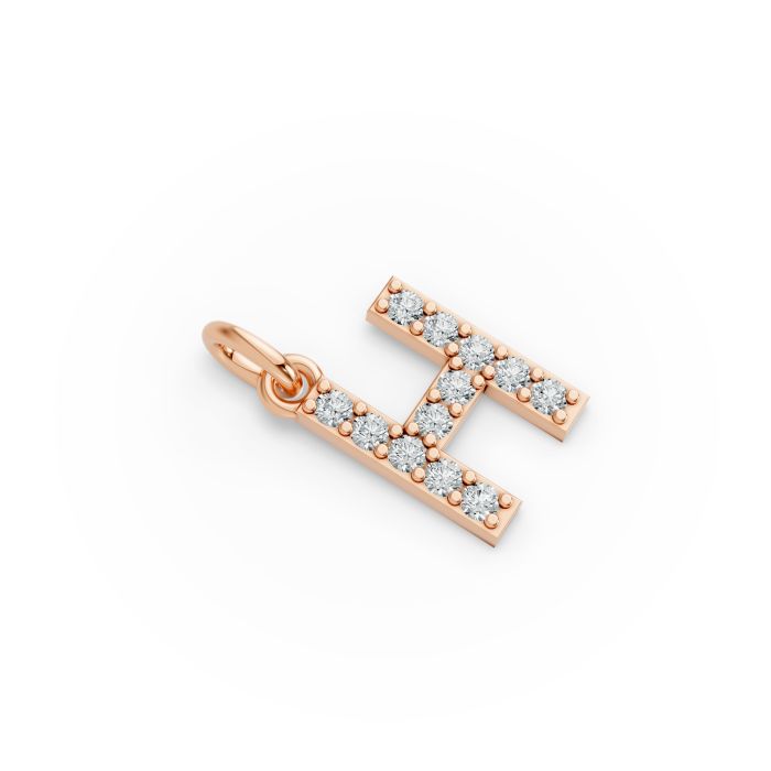 Round Shape Diamond Alphabet Collection in Gold