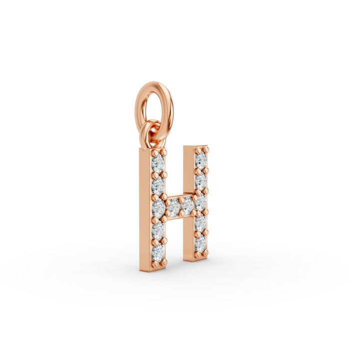 Round Shape Diamond Alphabet Collection in Gold