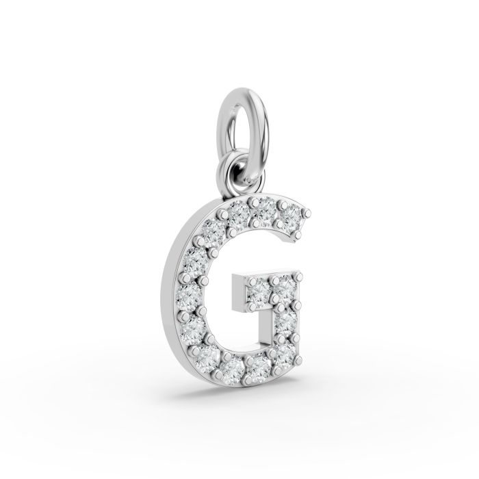 Round Shape Diamond Alphabet Collection in Gold