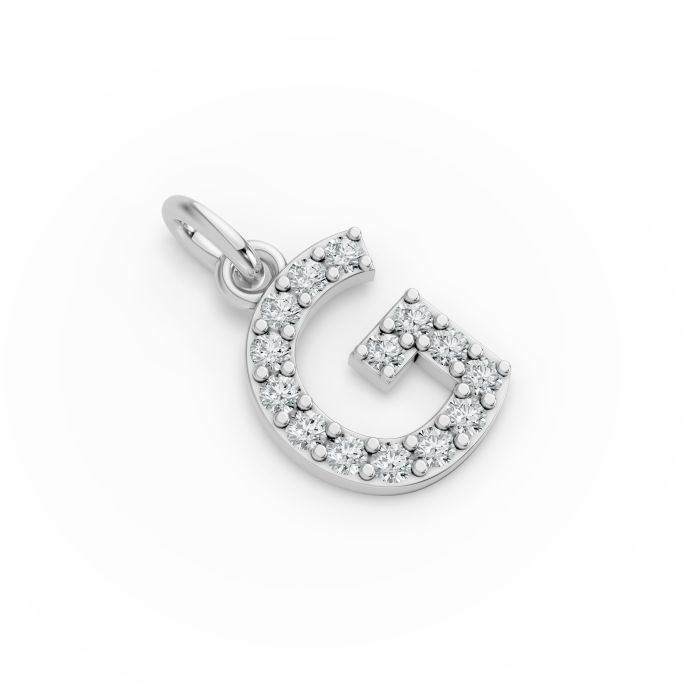 Round Shape Diamond Alphabet Collection in Gold