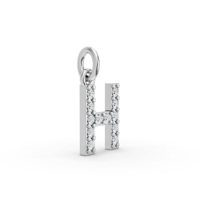 Round Shape Diamond Alphabet Collection in Gold