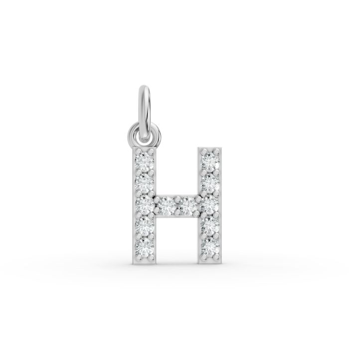 Round Shape Diamond Alphabet Collection in Gold
