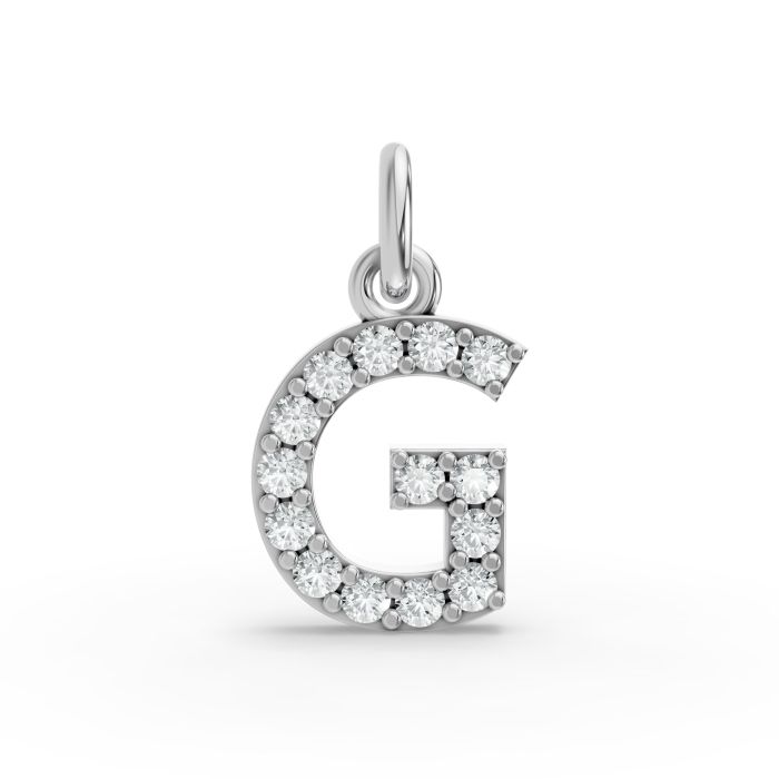 Round Shape Diamond Alphabet Collection in Gold