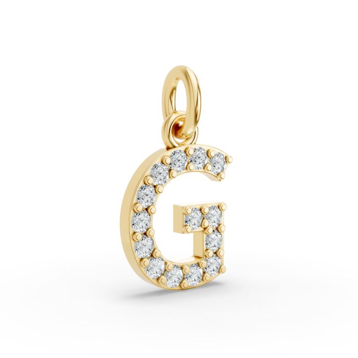 Round Shape Diamond Alphabet Collection in Gold