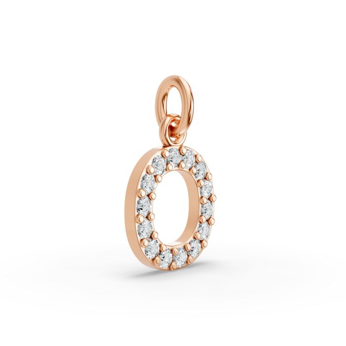 Round Shape Diamond Alphabet Collection in Gold