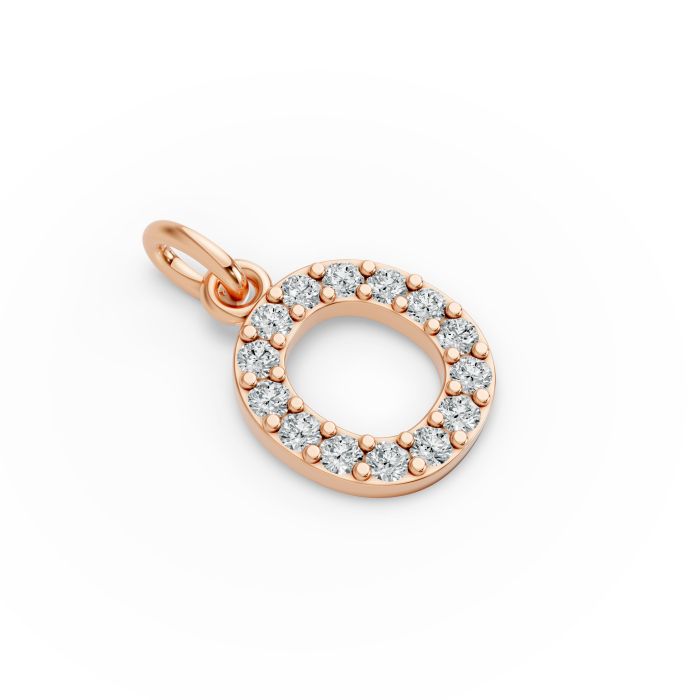 Round Shape Diamond Alphabet Collection in Gold