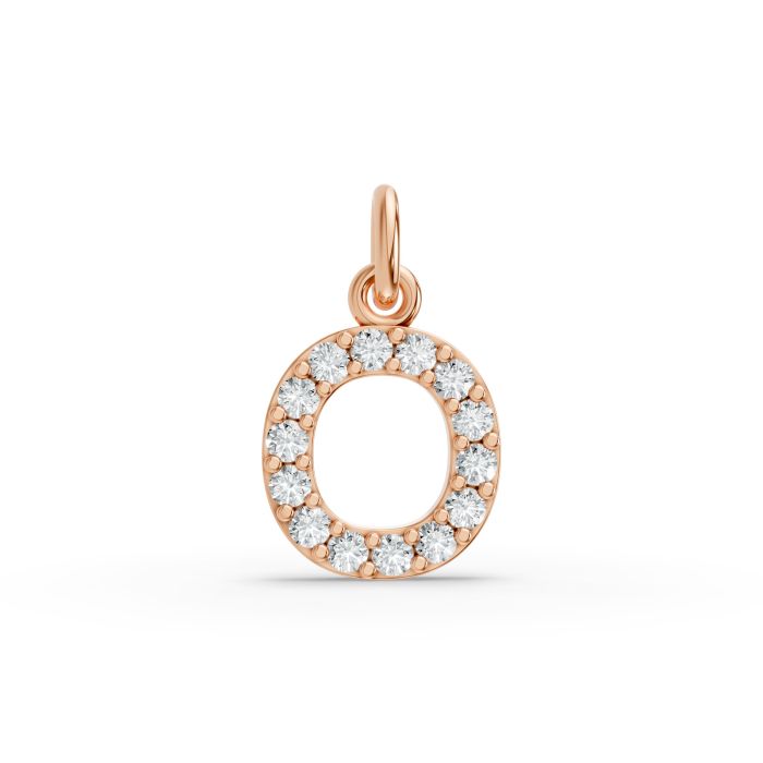 Round Shape Diamond Alphabet Collection in Gold