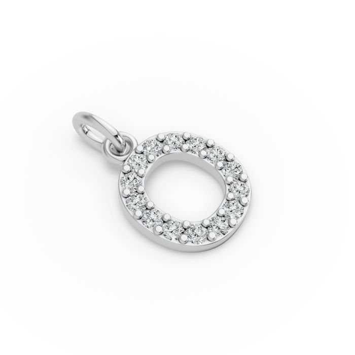Round Shape Diamond Alphabet Collection in Gold