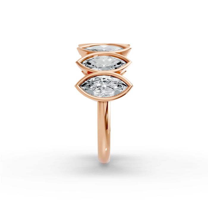 Marquise Shape Diamond Anniversary Band in Gold
