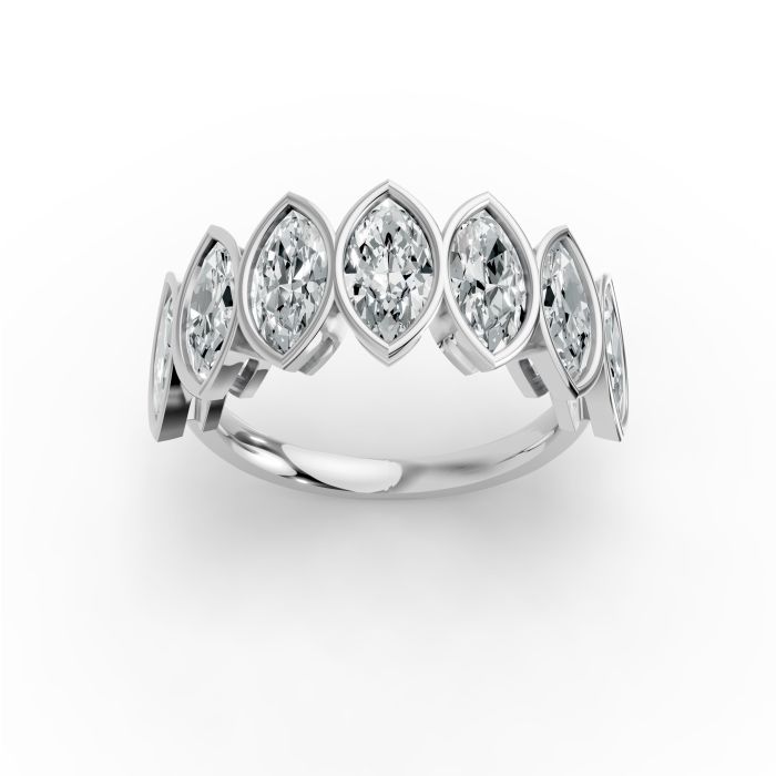 Marquise Shape Diamond Anniversary Band in Gold