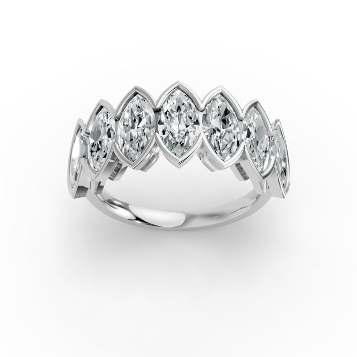 Marquise Shape Diamond Anniversary Band in Gold