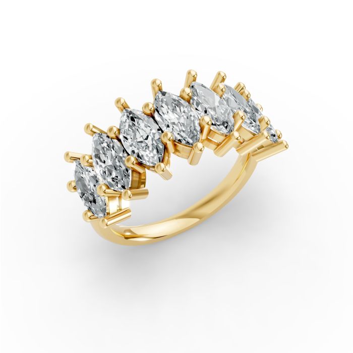 Marquise Shape Diamond Anniversary Band in Gold