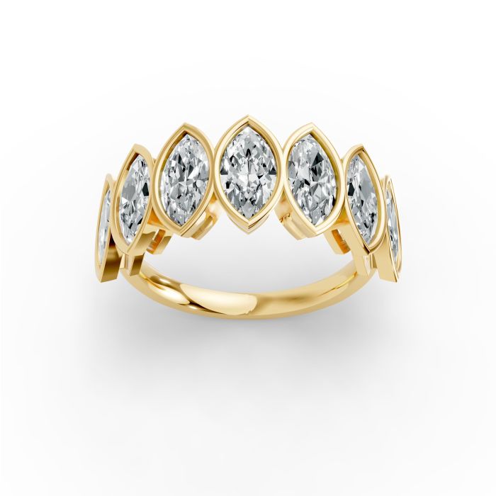 Marquise Shape Diamond Anniversary Band in Gold