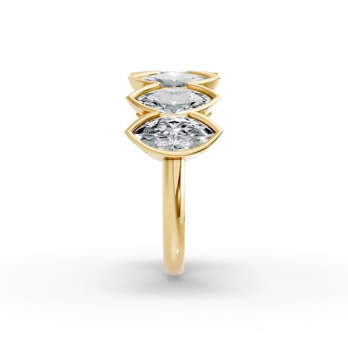 Marquise Shape Diamond Anniversary Band in Gold