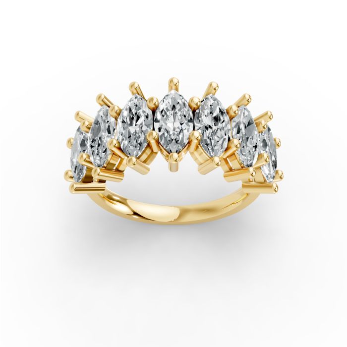 Marquise Shape Diamond Anniversary Band in Gold