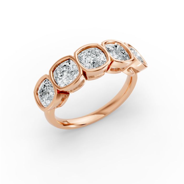 Cushion Shape Diamond Anniversary Band in Gold