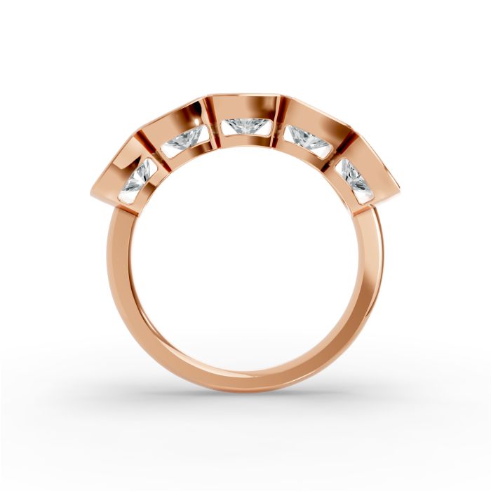 Cushion Shape Diamond Anniversary Band in Gold