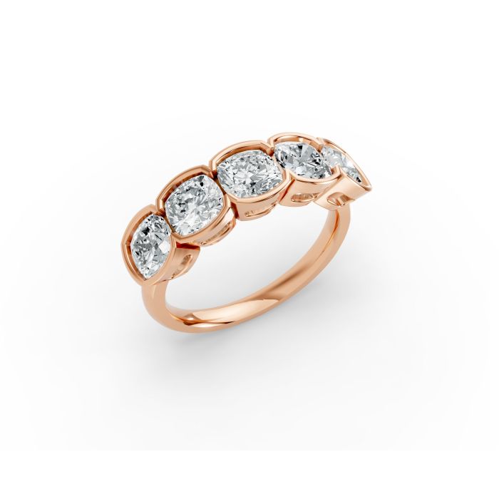 Cushion Shape Diamond Anniversary Band in Gold