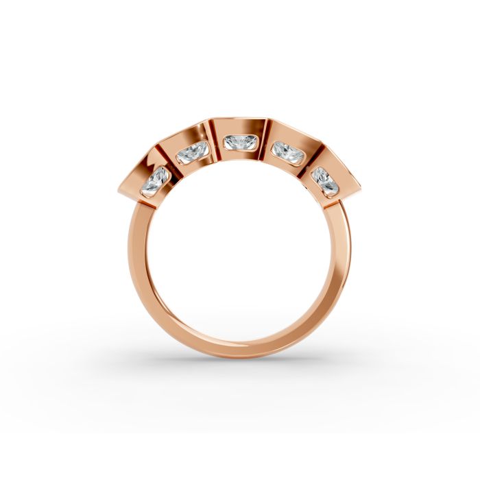 Cushion Shape Diamond Anniversary Band in Gold