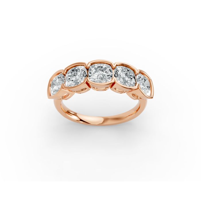 Cushion Shape Diamond Anniversary Band in Gold
