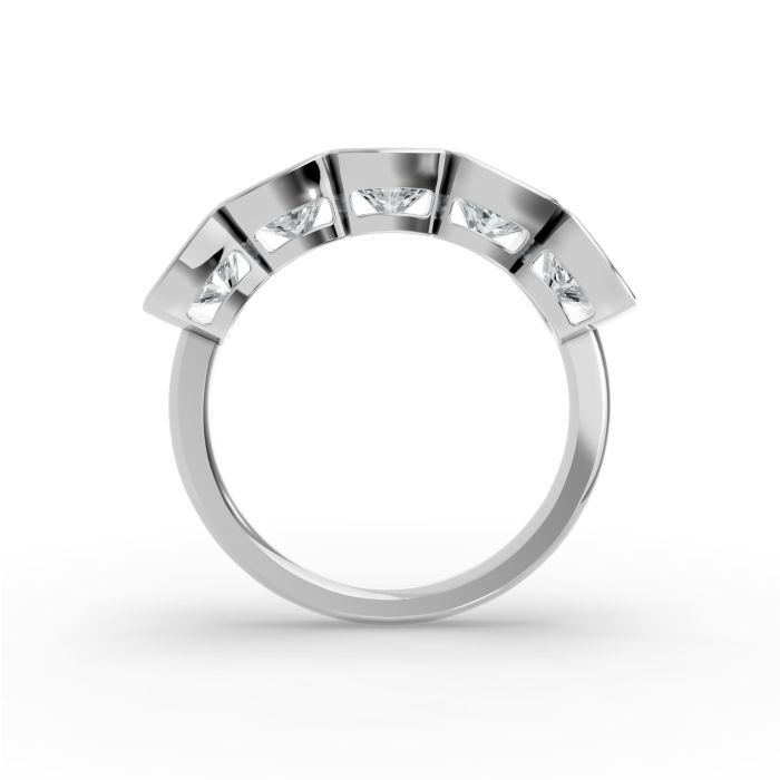 Cushion Shape Diamond Anniversary Band in Gold