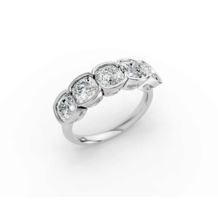 Cushion Shape Diamond Anniversary Band in Gold