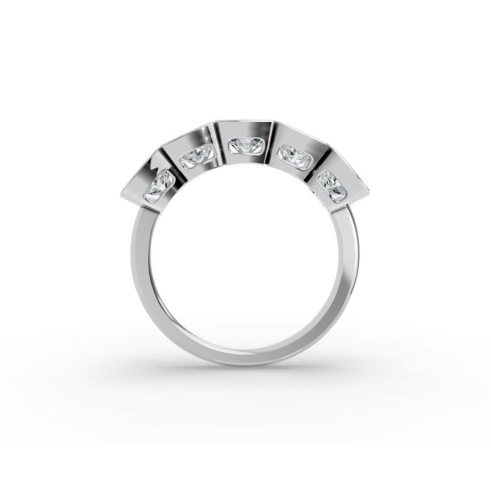 Cushion Shape Diamond Anniversary Band in Gold