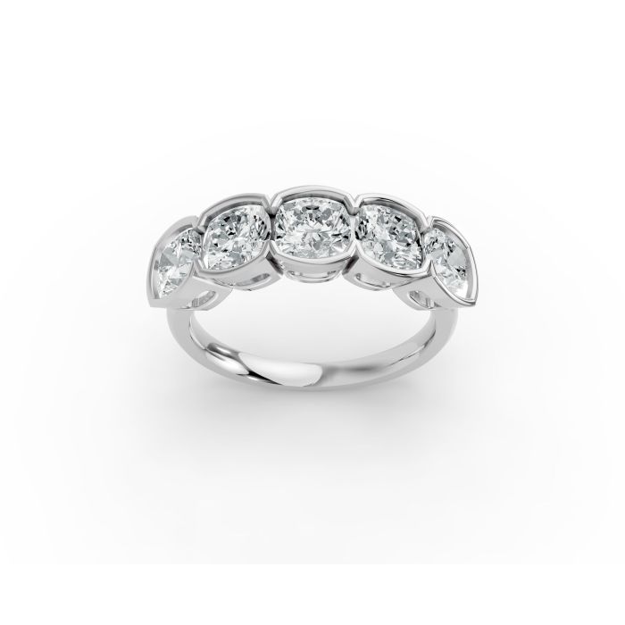 Cushion Shape Diamond Anniversary Band in Gold