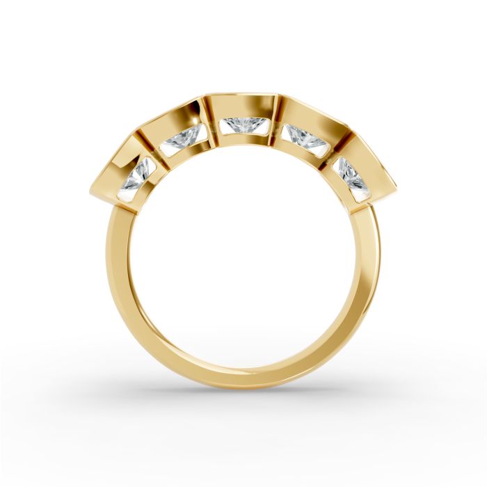 Cushion Shape Diamond Anniversary Band in Gold