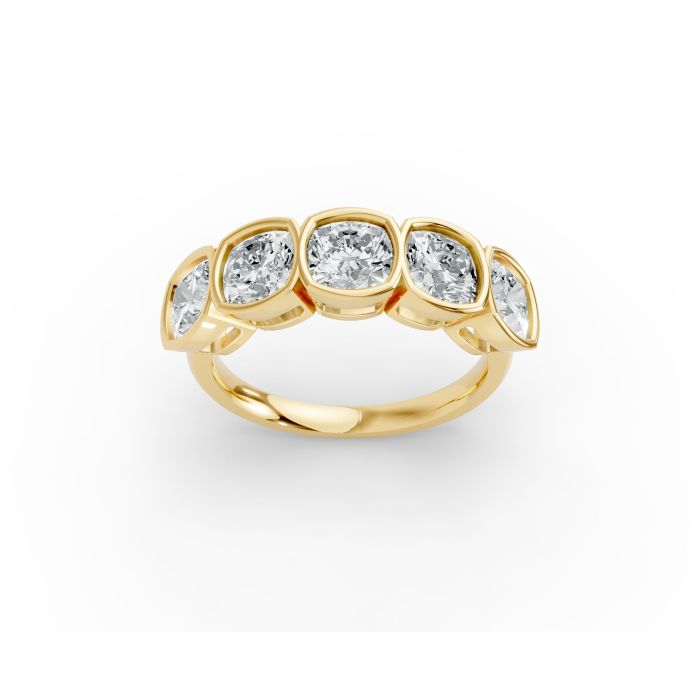 Cushion Shape Diamond Anniversary Band in Gold
