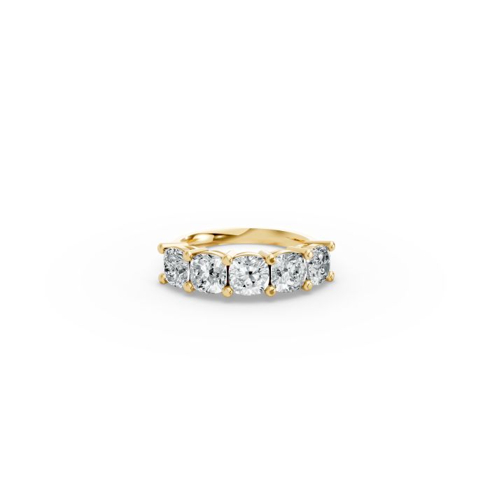 Cushion Shape Diamond Anniversary Band in Gold