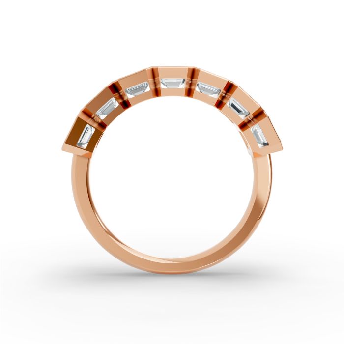Emerald Shape Diamond Anniversary Band in Gold