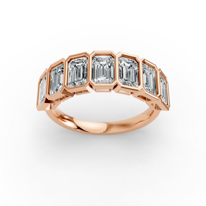Emerald Shape Diamond Anniversary Band in Gold