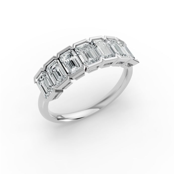 Emerald Shape Diamond Anniversary Band in Gold