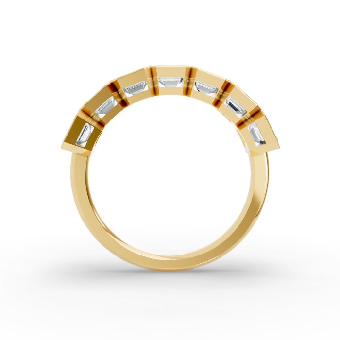 Emerald Shape Diamond Anniversary Band in Gold
