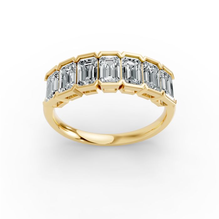 Emerald Shape Diamond Anniversary Band in Gold