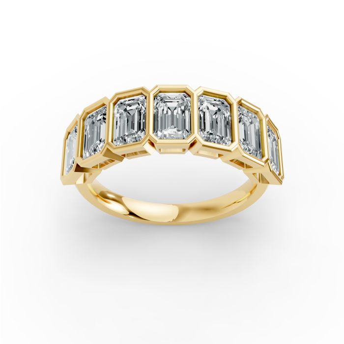 Emerald Shape Diamond Anniversary Band in Gold