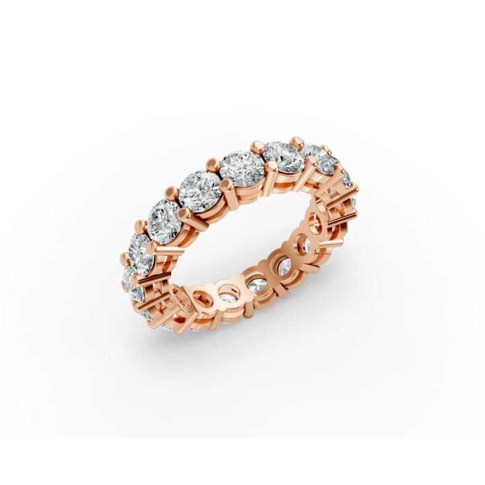 Round Shape Diamond Eternity Bands in Gold
