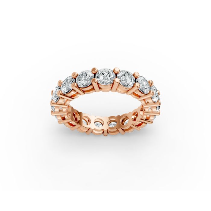Round Shape Diamond Eternity Bands in Gold