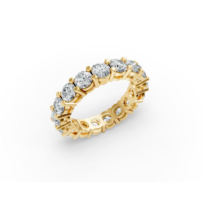 Round Shape Diamond Eternity Bands in Gold