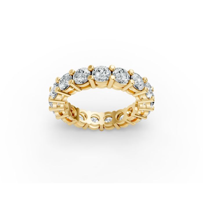 Round Shape Diamond Eternity Bands in Gold
