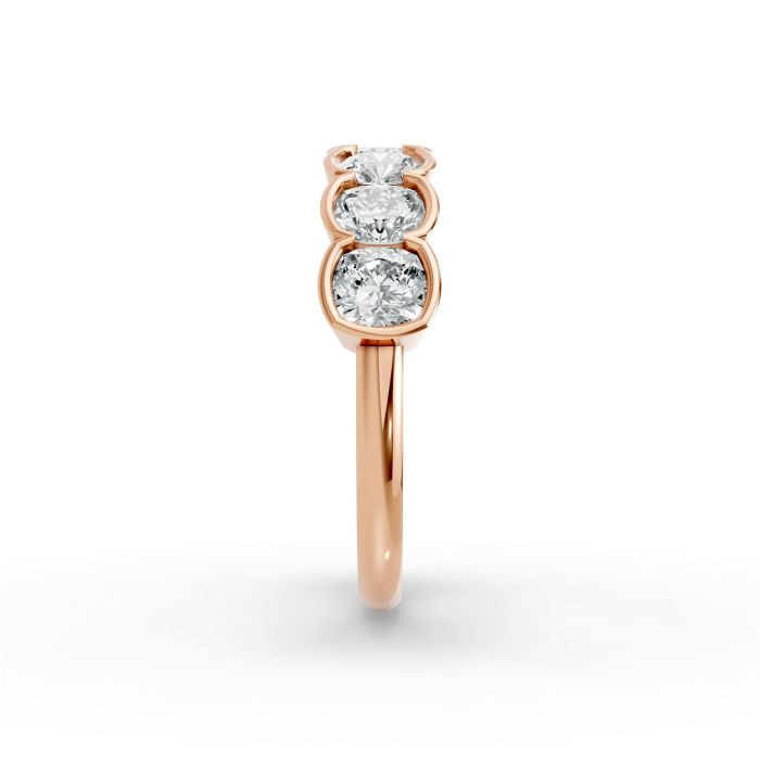 Cushion Shape Diamond Anniversary Band in Gold